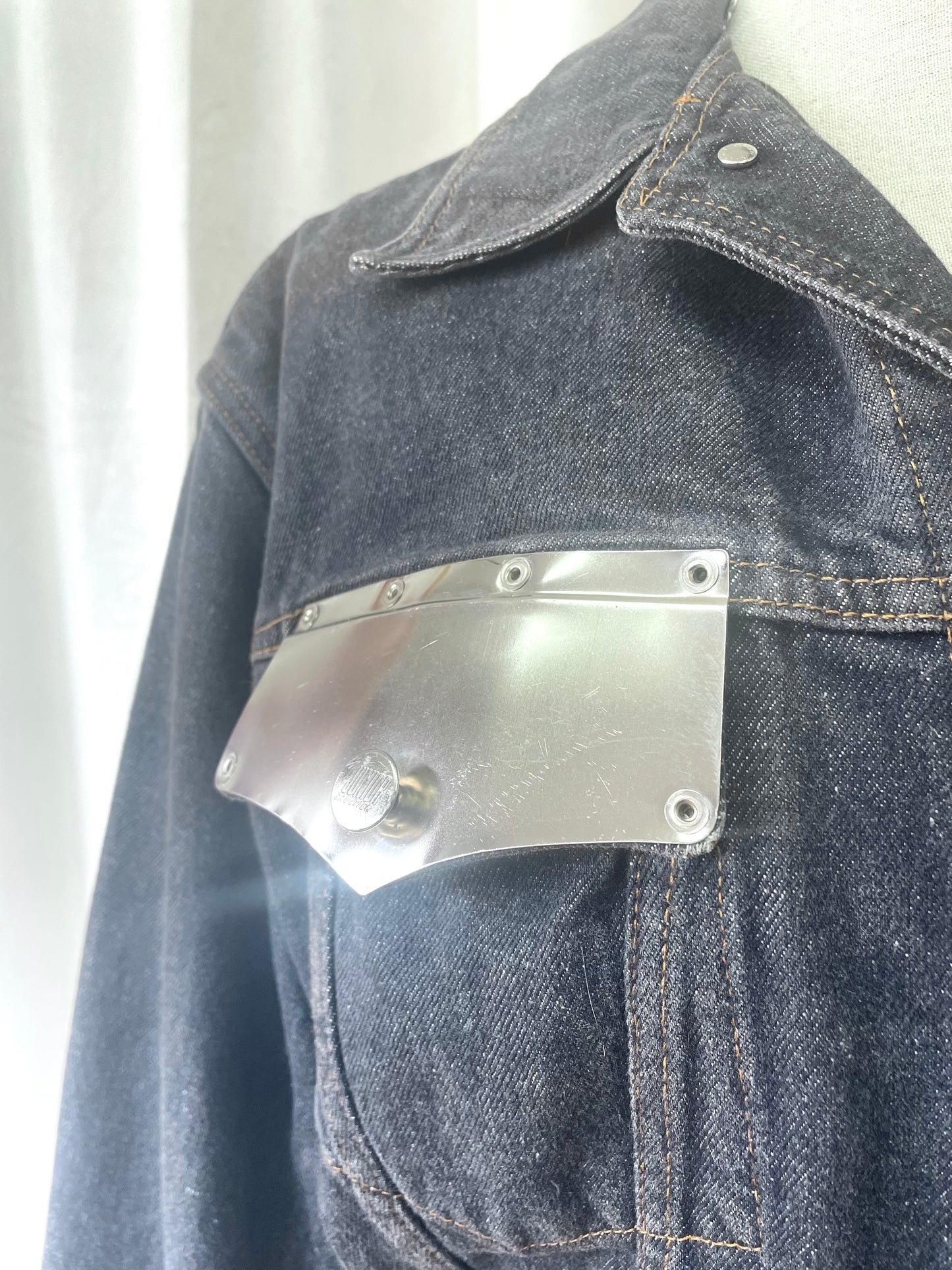 Junior Gaultier ’The Concierge is in the staircase’ denim jacket, Spring 1988