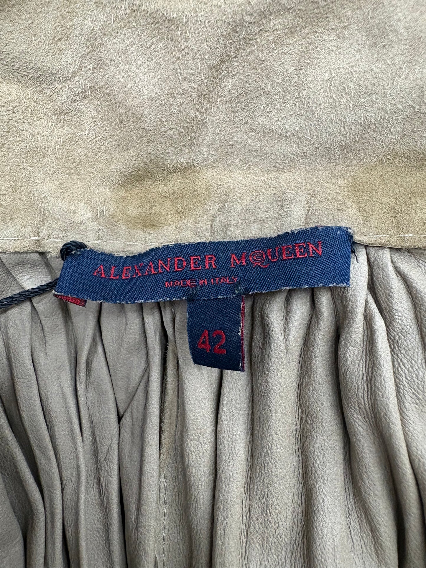 Alexander McQueen beaded suede skirt, ca 2003