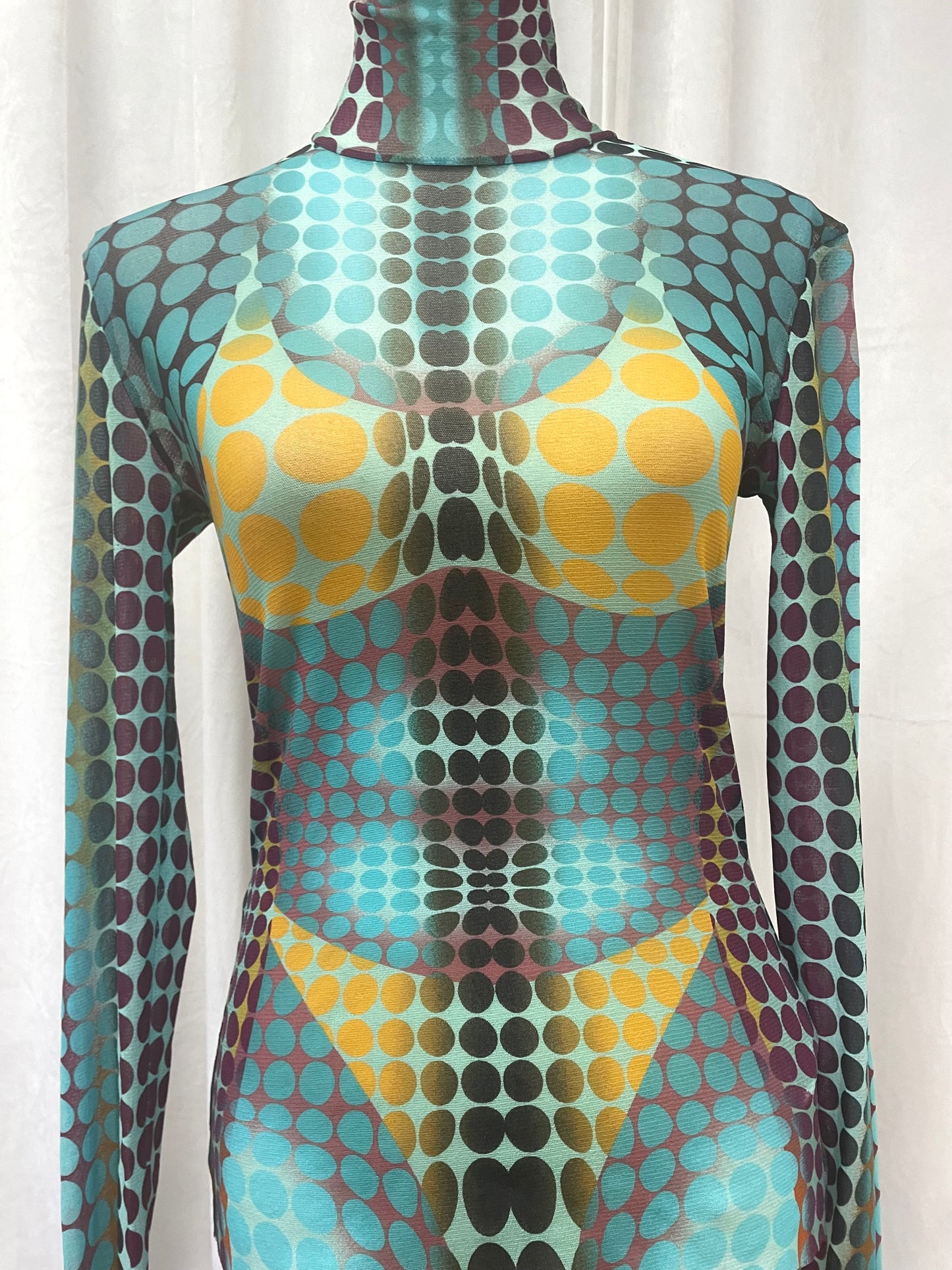 Jean Paul Gaultier ’Vasarely’ mesh top, 2022 reedition of Fall 1995