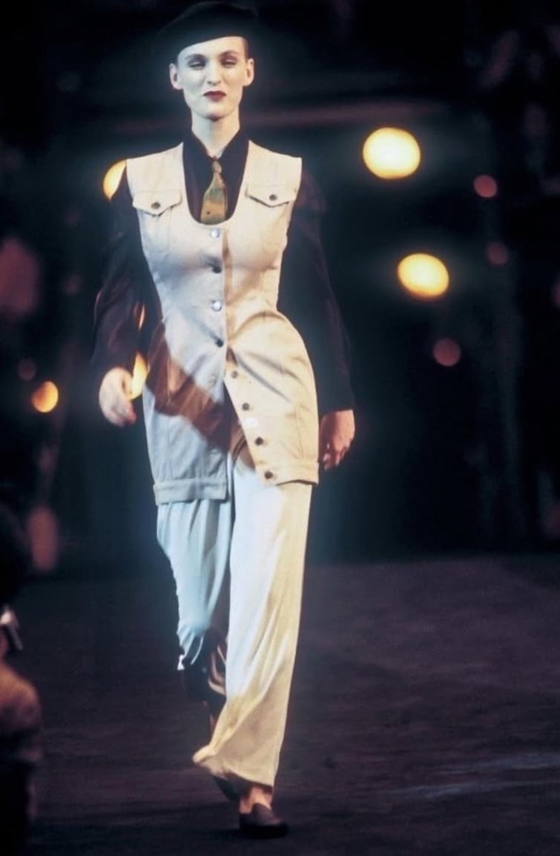 Junior Gaultier ’The Concierge is in the staircase’ denim dress/waistcoat, Spring 1988