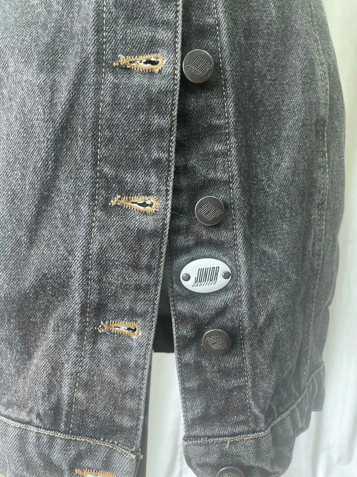 Junior Gaultier ’The Concierge is in the staircase’ denim dress/waistcoat, Spring 1988