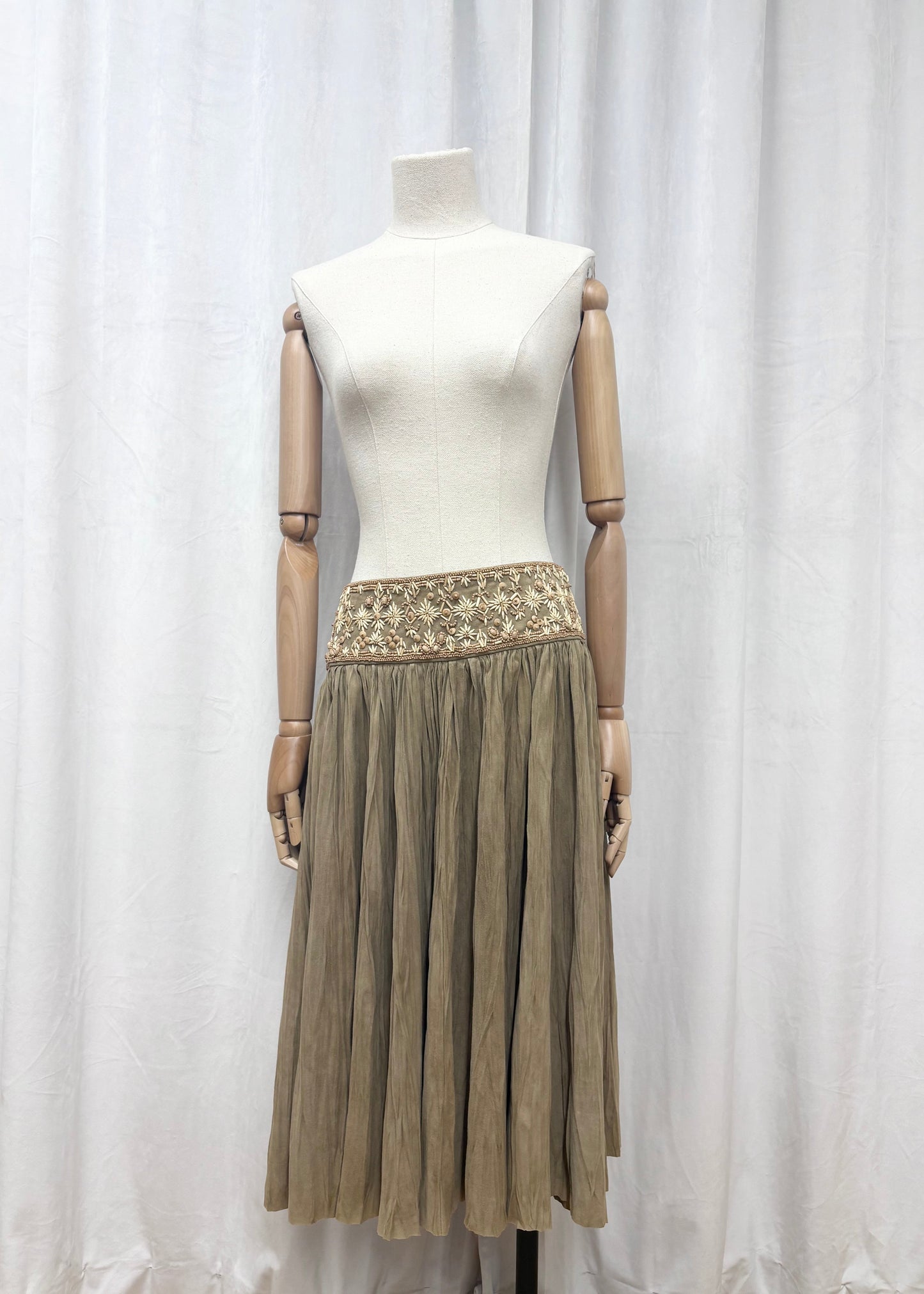 Alexander McQueen beaded suede skirt, ca 2003