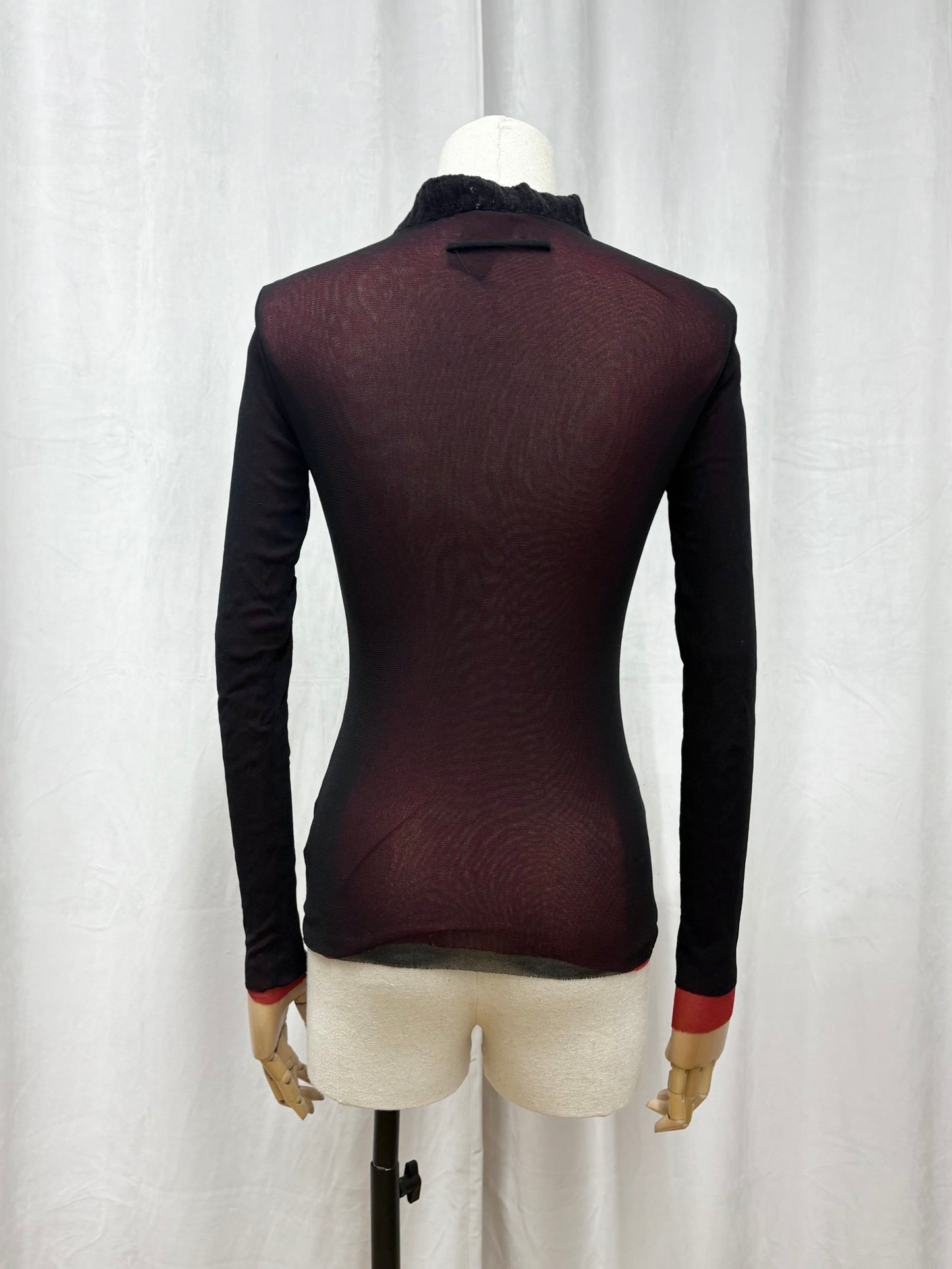 Jean Paul Gaultier scribble mesh top, late 1990’s