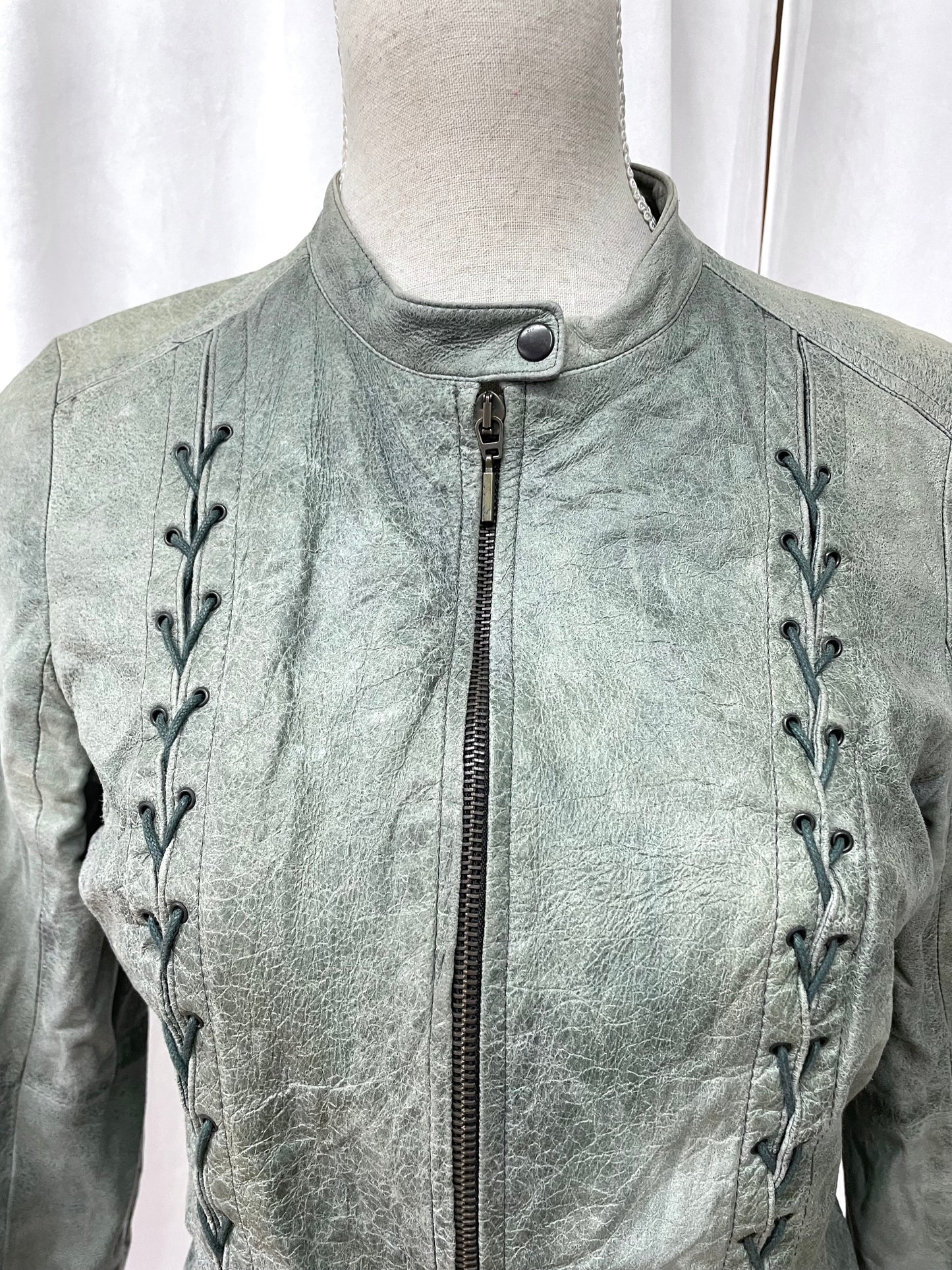 Plein Sud lace-up leather jacket, early 2000's