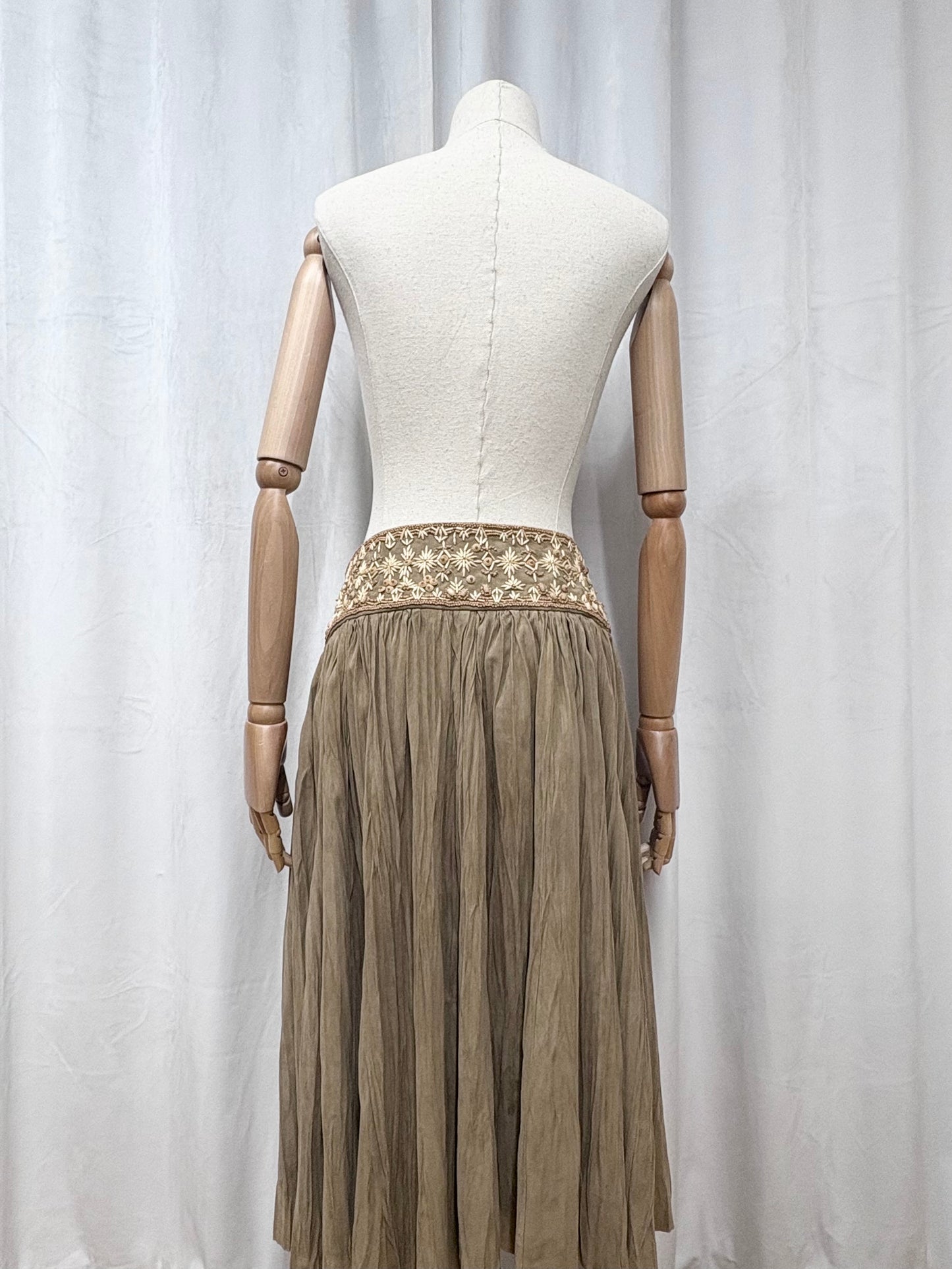 Alexander McQueen beaded suede skirt, ca 2003