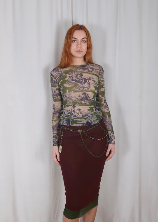 Jean Paul Gaultier double layer mesh skirt, 1990’s