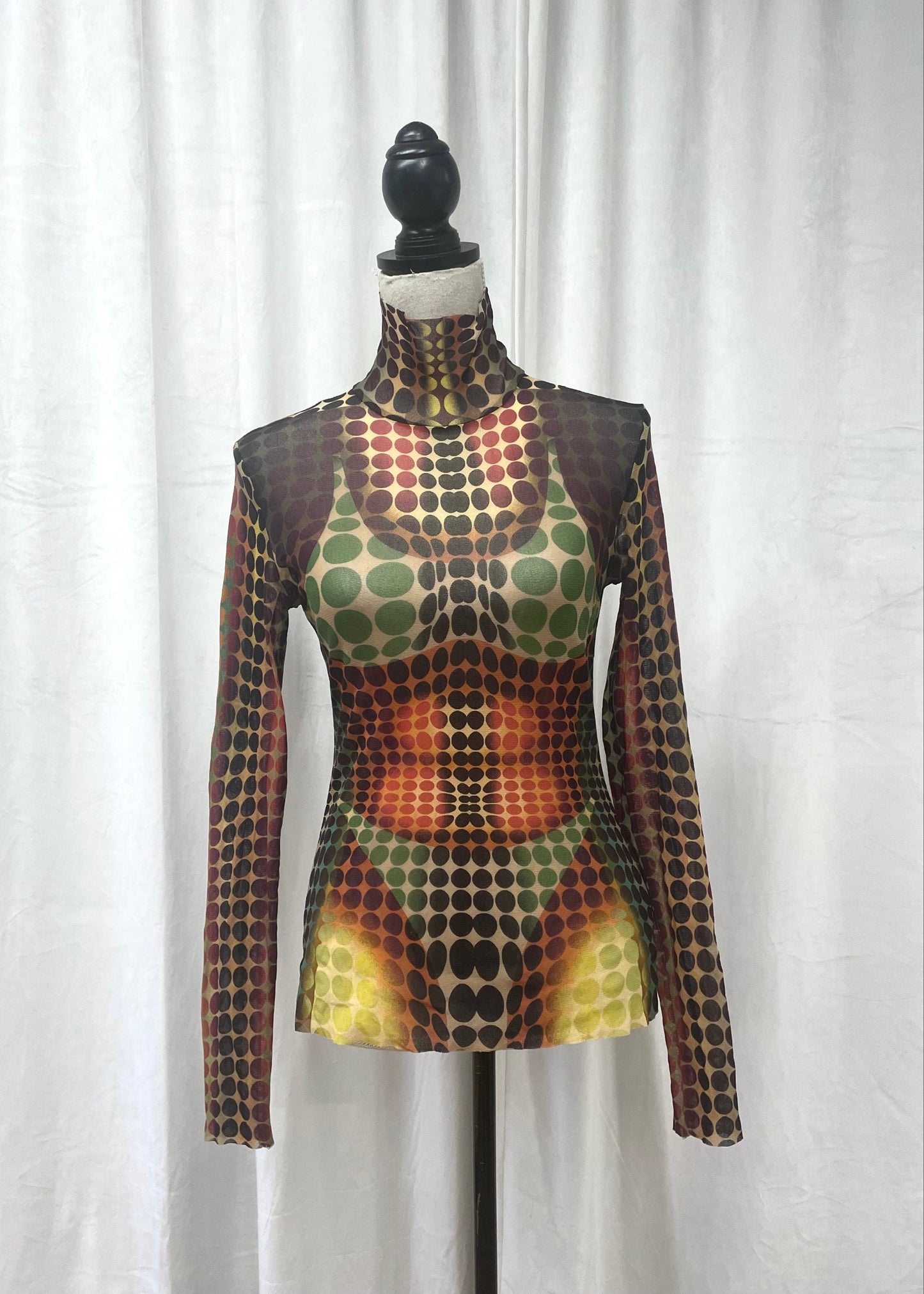 Jean Paul Gaultier ’Vasarely’ mesh top, 2022 reedition of Fall 1995