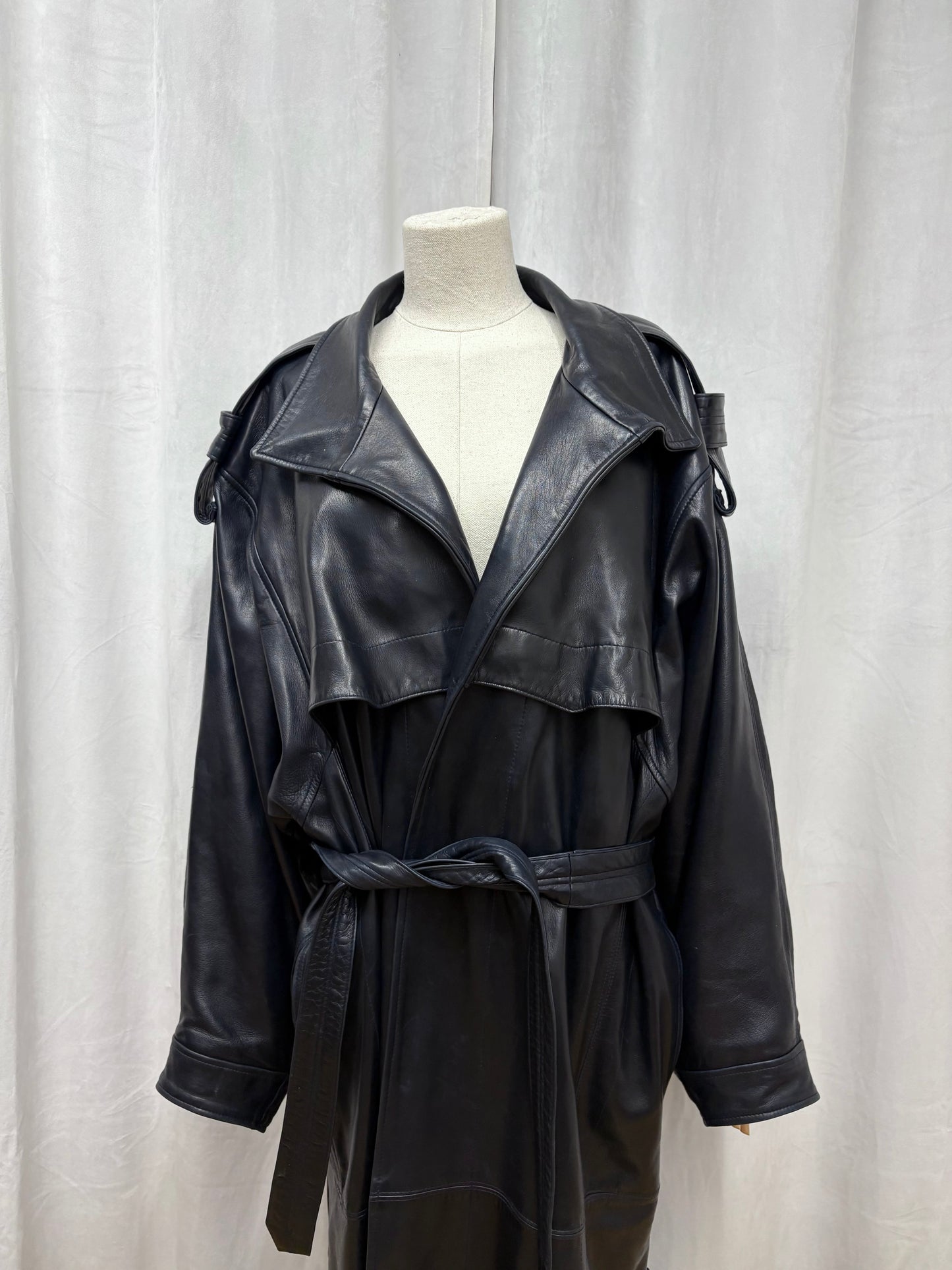 Jean Claude Jitrois leather trenchcoat, 1980’s