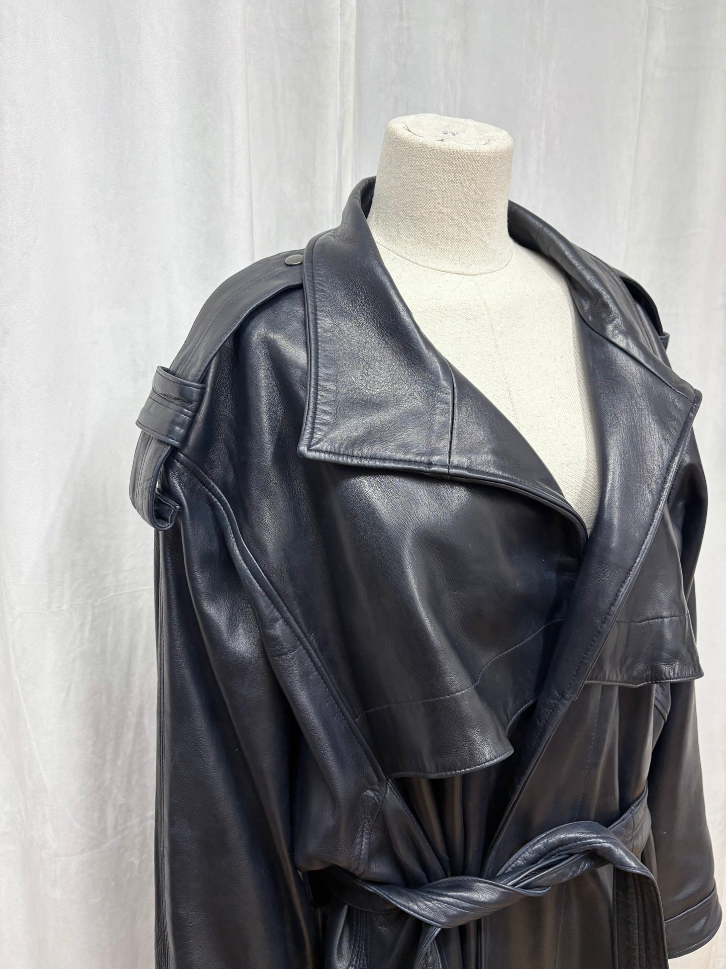 Jean Claude Jitrois leather trenchcoat, 1980’s