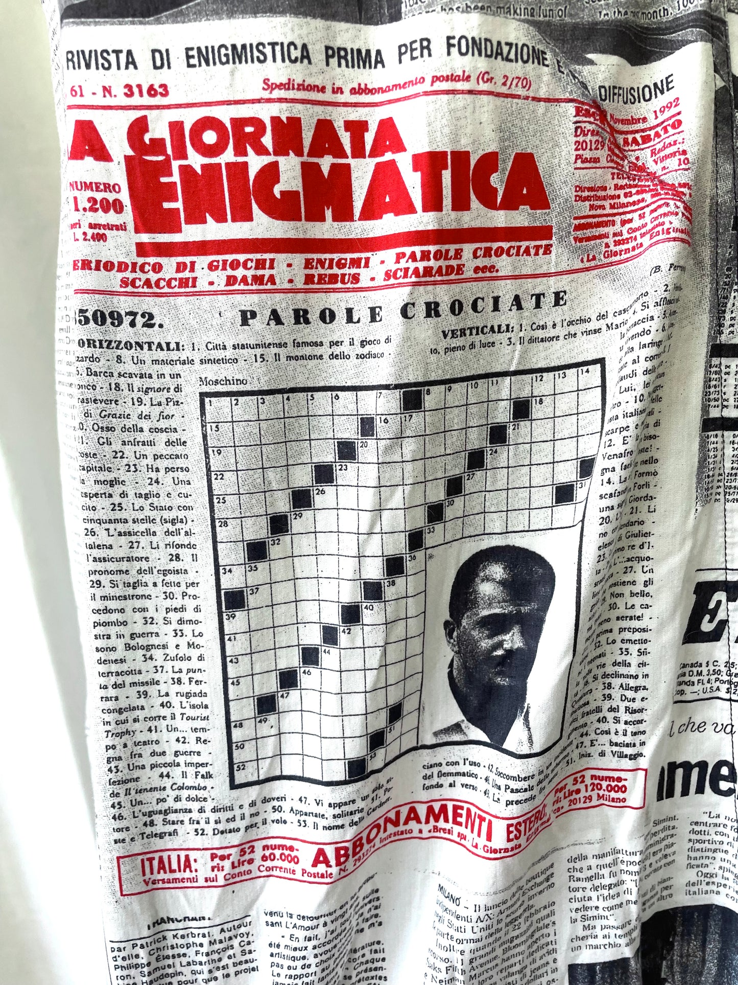 Moschino newspaper dress, 1990’s