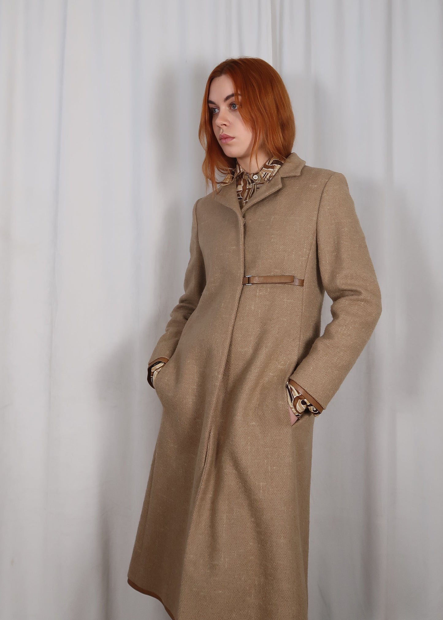 Prada leather trim coat, Fall 1999