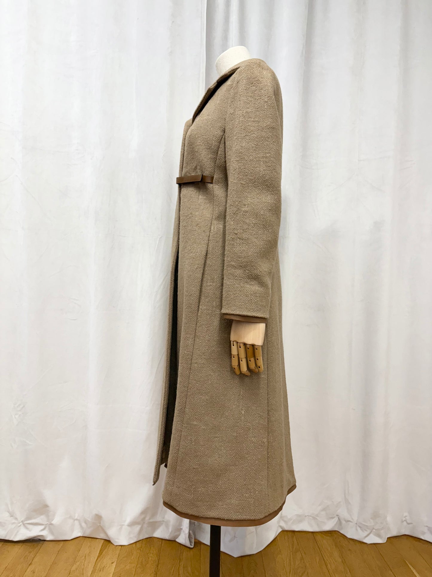 Prada leather trim coat, Fall 1999