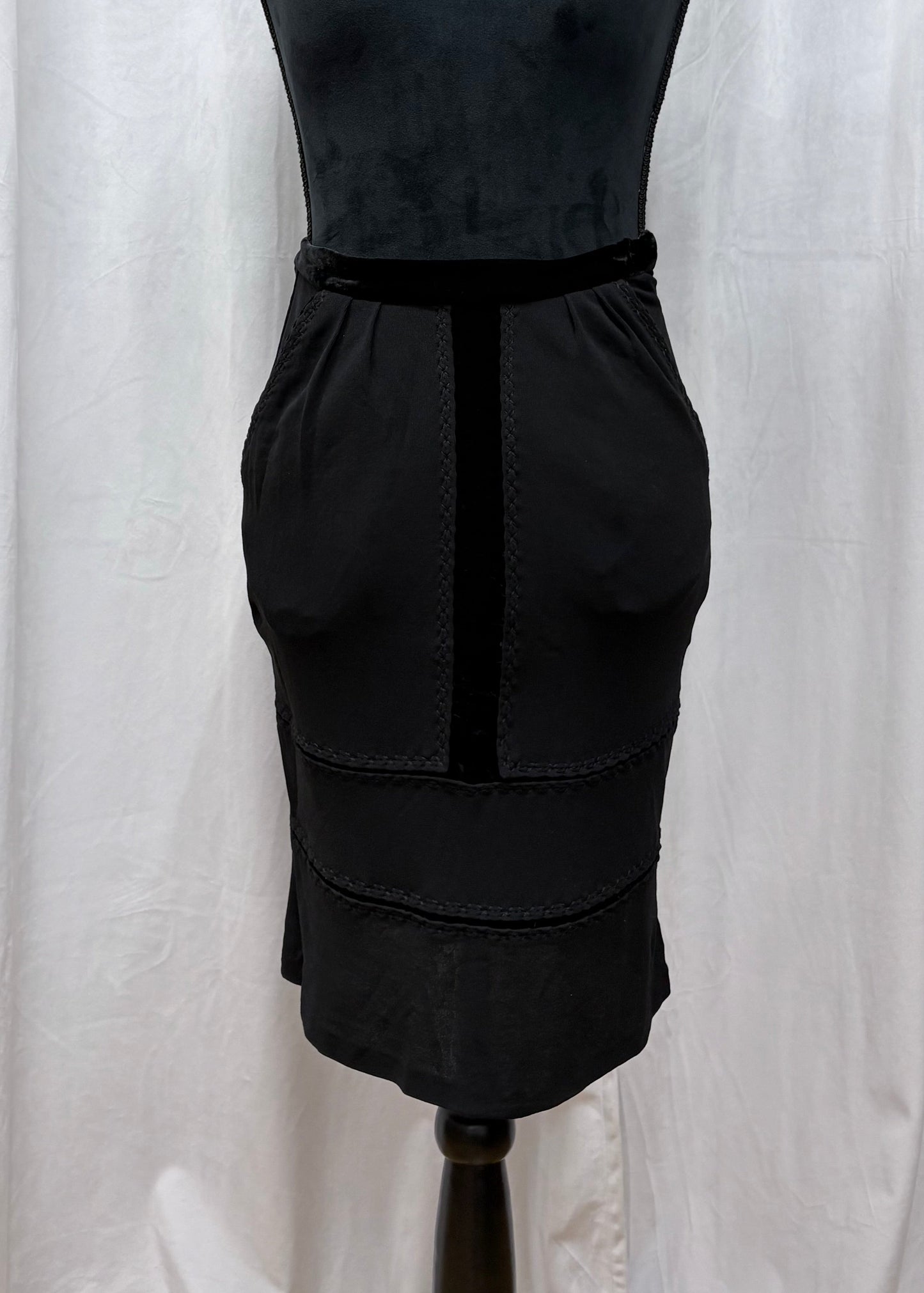 Yves Saint Laurent by Tom Ford velvet panel skirt, early 2000’s