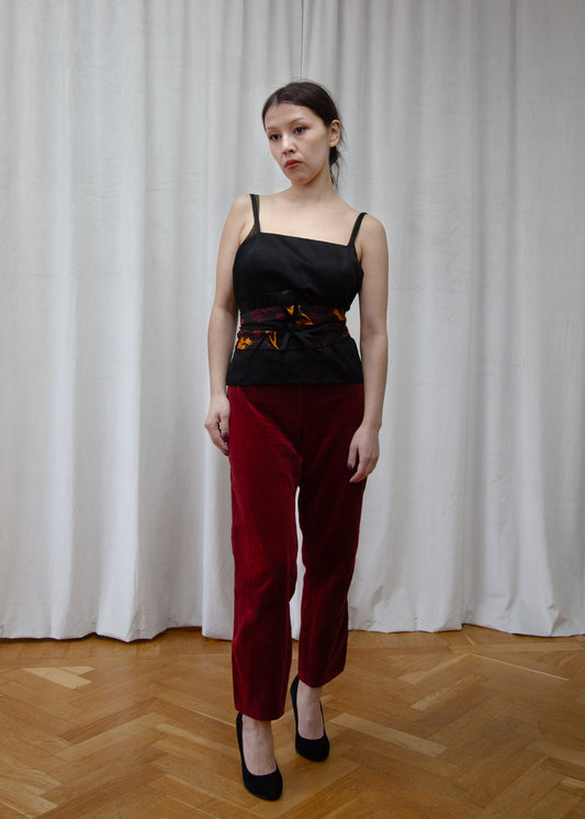 Kenzo Jungle top with obi style belt, 1990’s