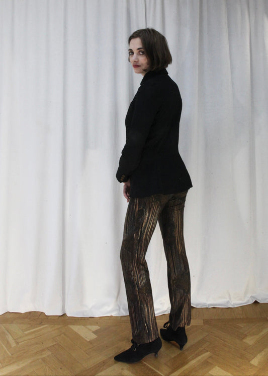 Moschino wood print pants, 2000’s