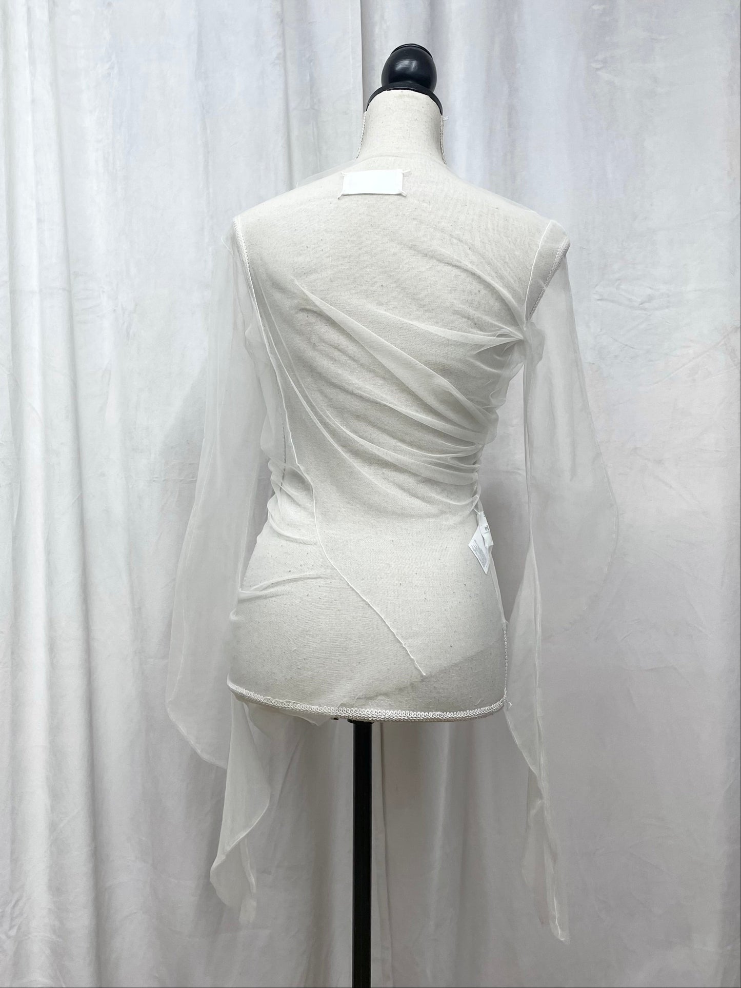 Maison Martin Margiela by John Galliano draped mesh top, 2021
