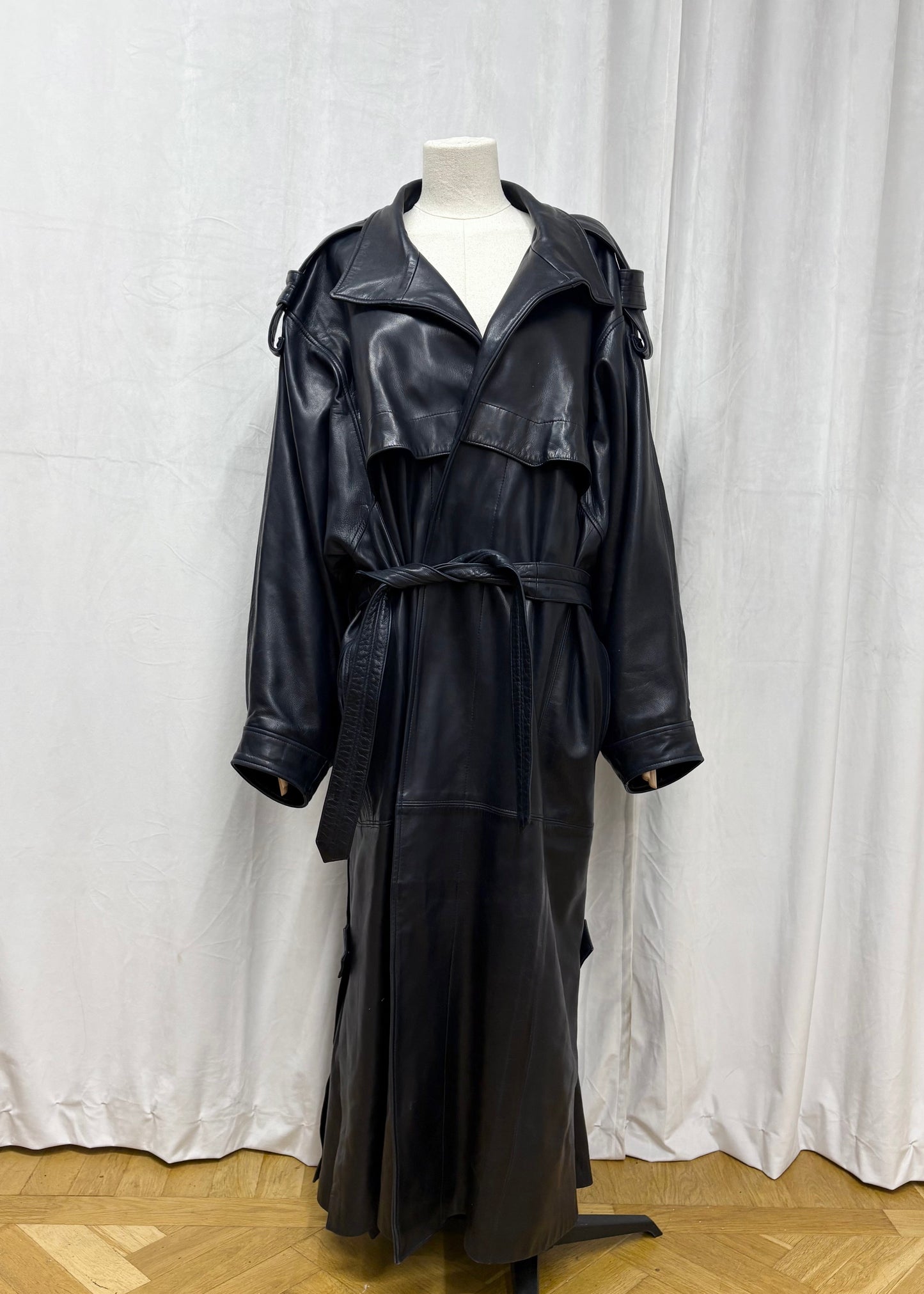 Jean Claude Jitrois leather trenchcoat, 1980’s