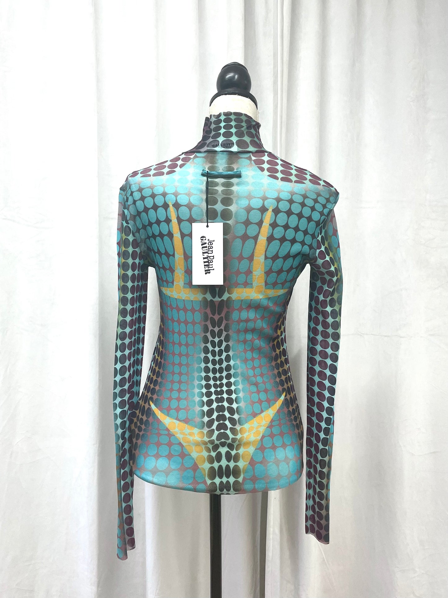 Jean Paul Gaultier ’Vasarely’ mesh top, 2022 reedition of Fall 1995
