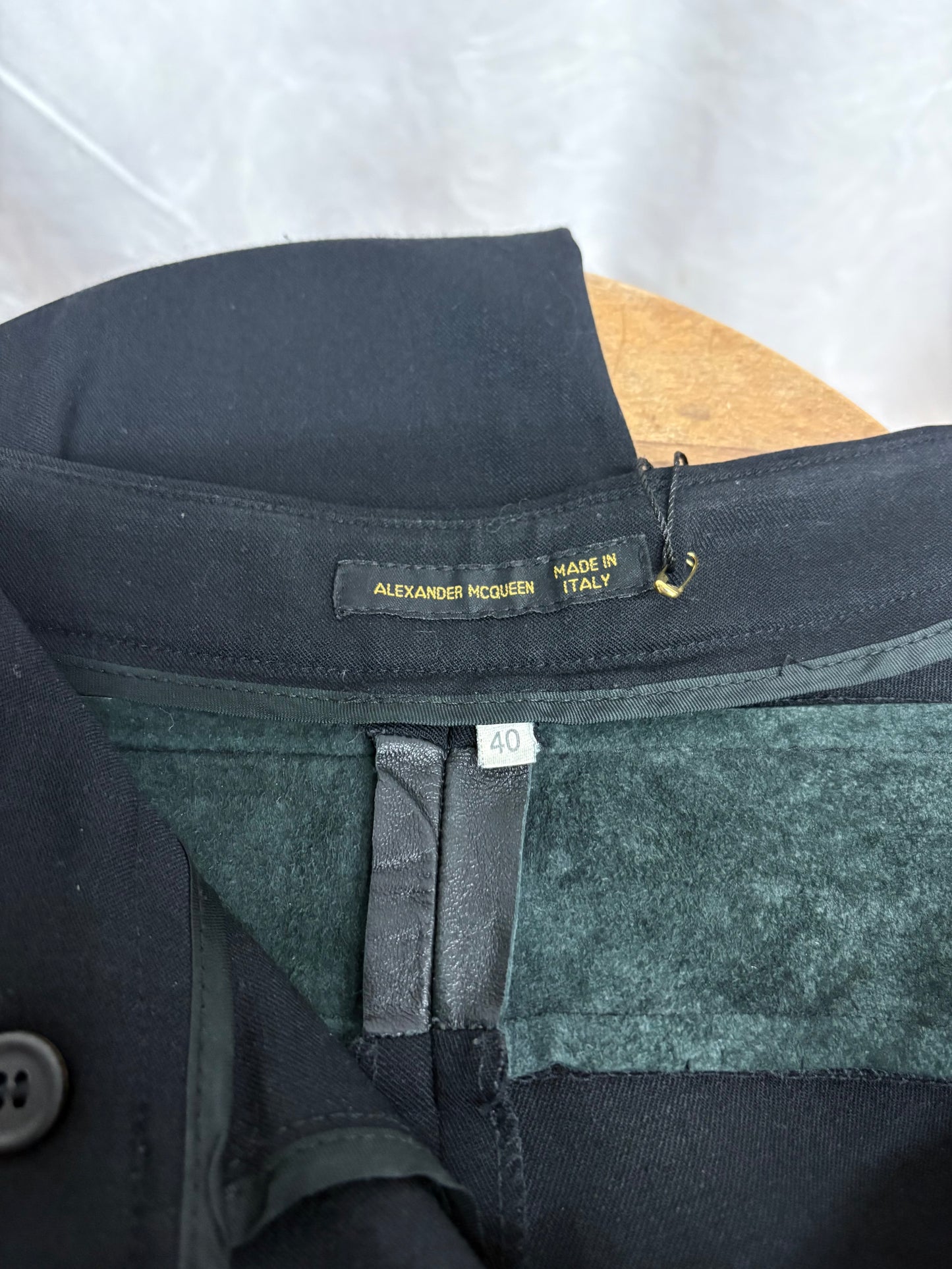 Alexander McQueen leather panel pants, late 1990’s - early 2000’s