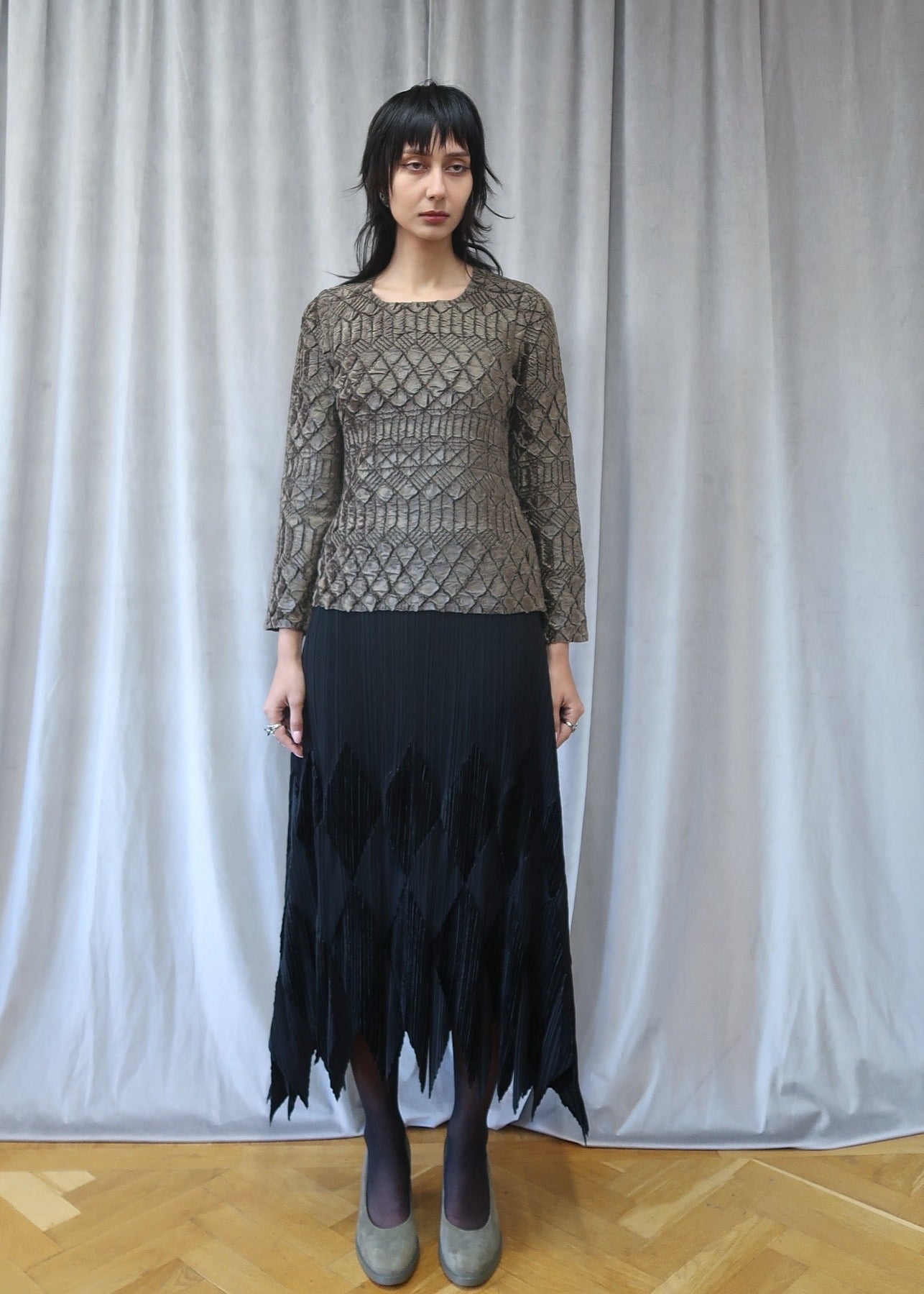 Yoshiki Hishinuma Peplum velvet top, 2000's