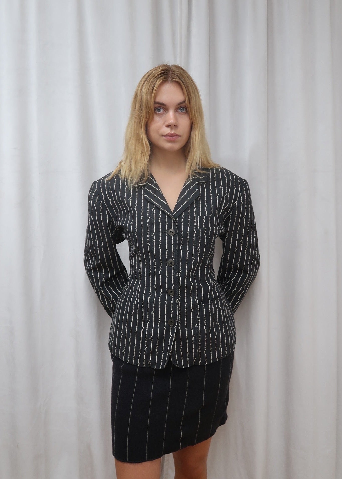 Junior Gaultier, ”puffy bone” print jacket, Spring 1988