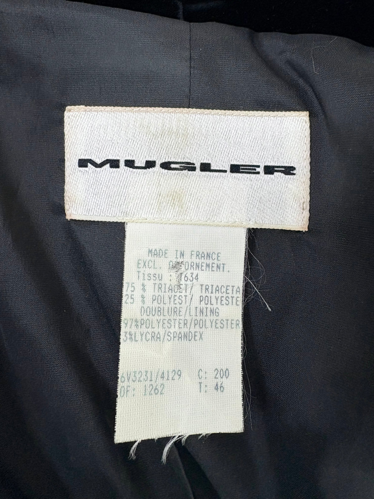Mugler velvet suit, 1990’s
