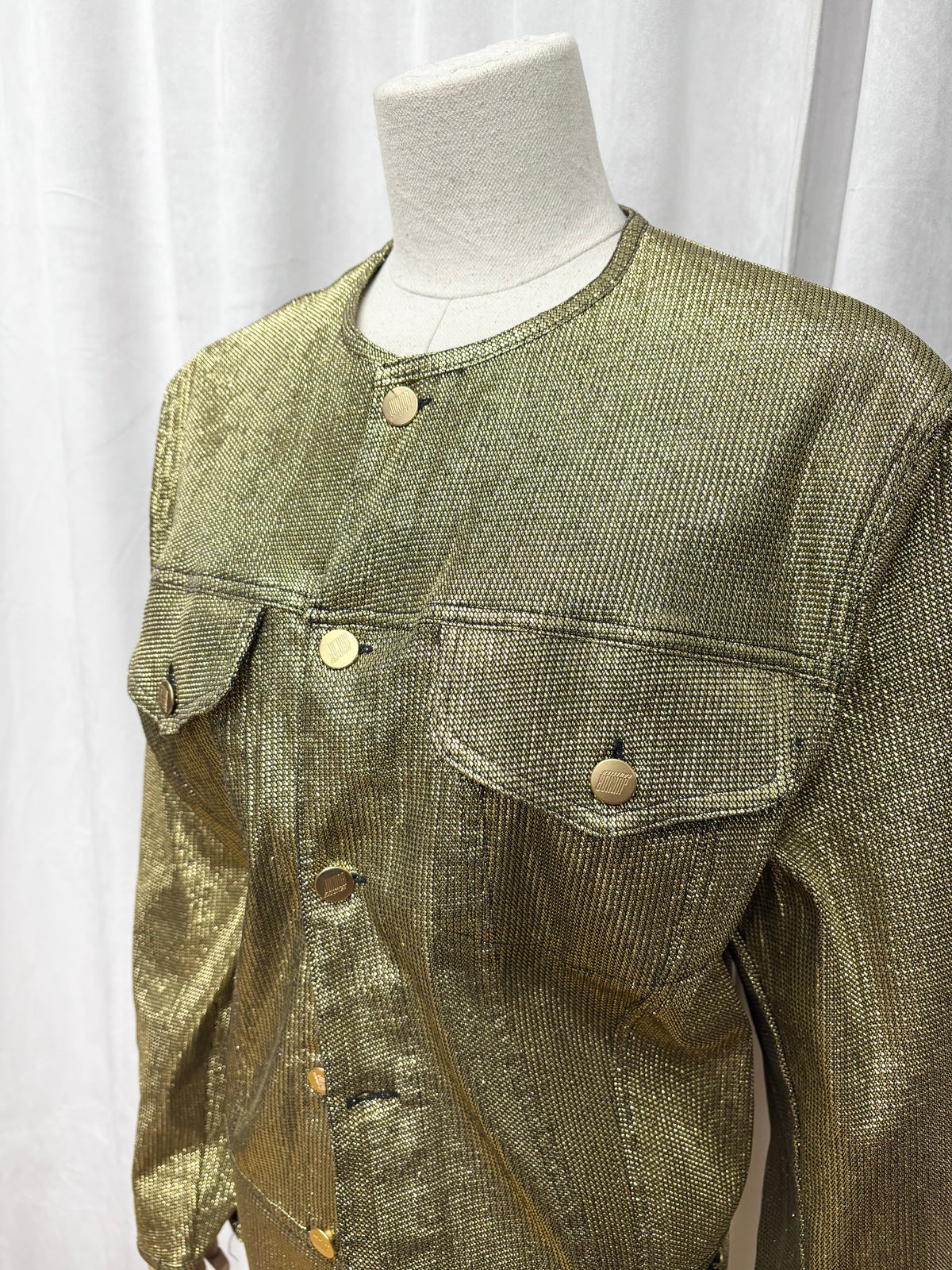 Junior Gaultier gold lamé jacket, Spring 1989