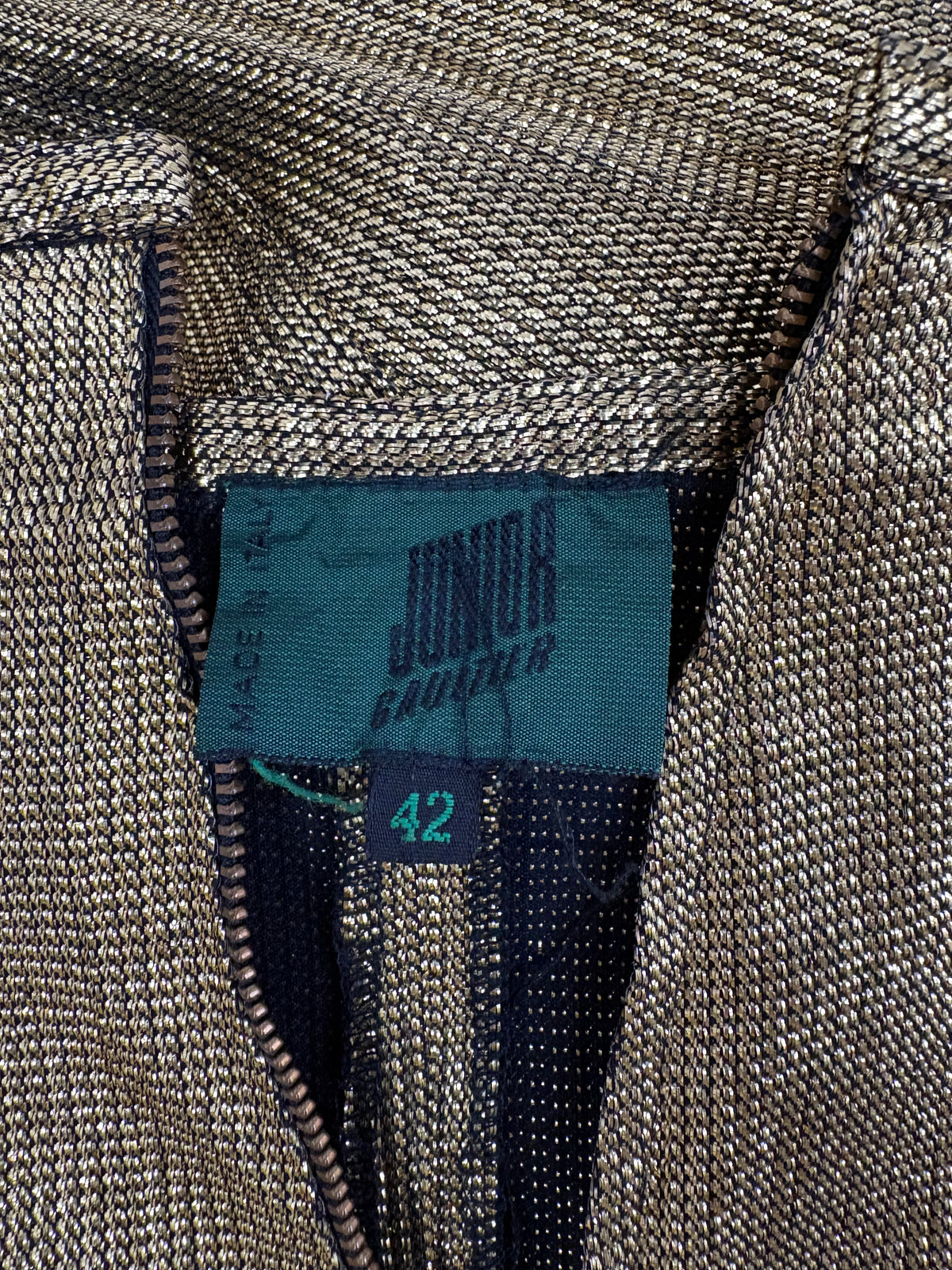 Junior Gaultier gold lamé jacket, Spring 1989